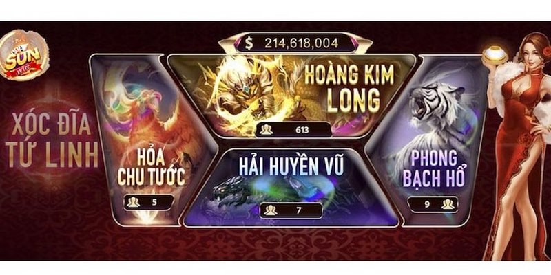 Xóc đĩa tứ linh Sunwin có gì hấp dẫn?